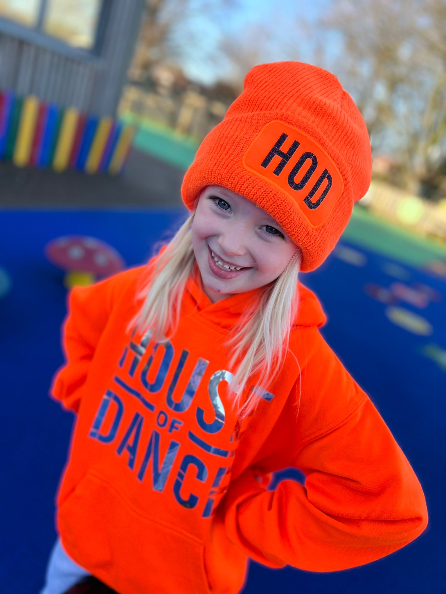 Neon Orange Beanie Hat